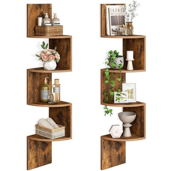 Corner Shelf Wall-Mounted, Set of 2 Floating Corner Shelves for Wall - Picture 7 of 7